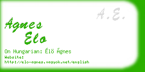 agnes elo business card