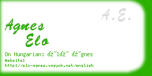 agnes elo business card